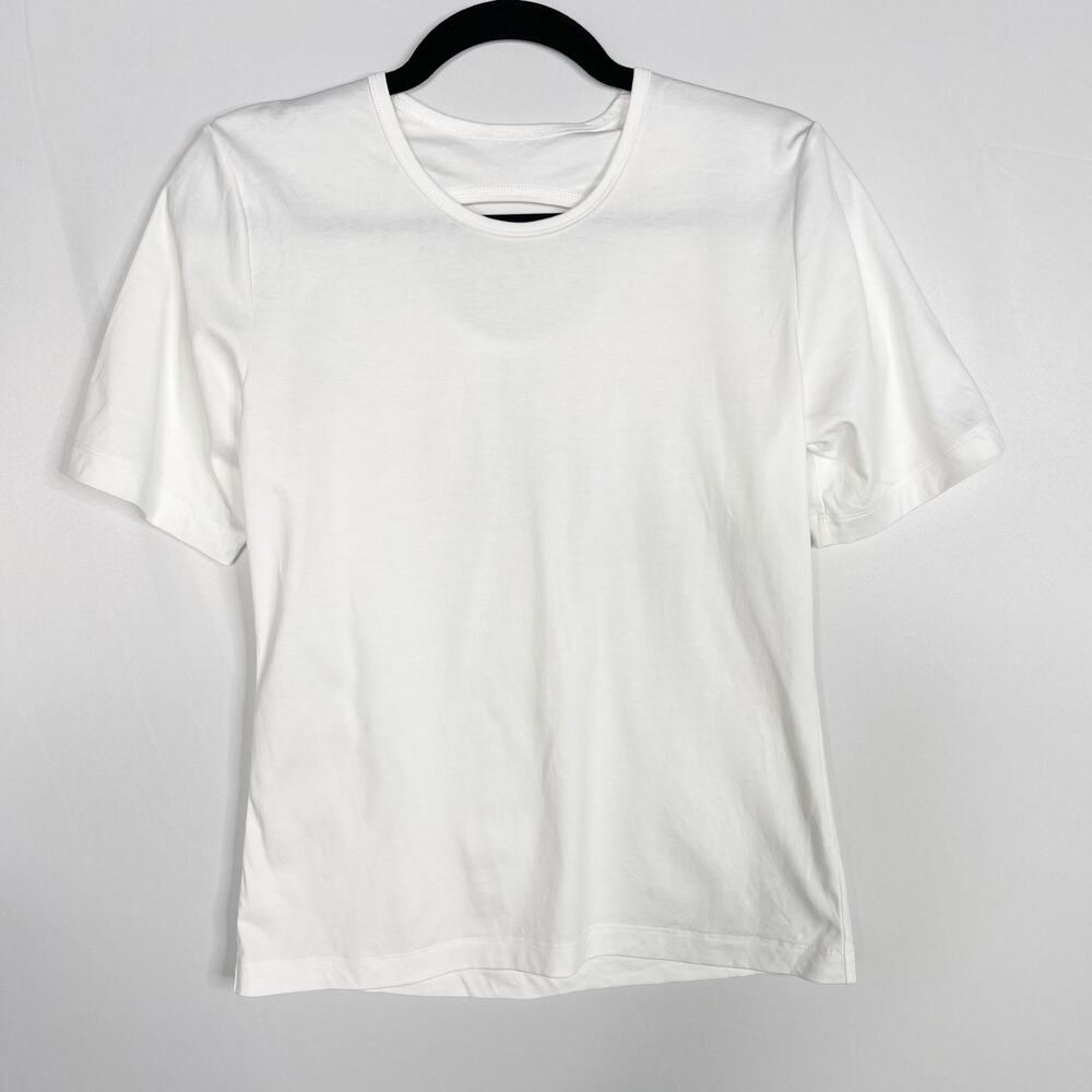 Dion Lee Womens Small 4 White Holster Back Cut Out Tee Crew Neck Short Sleeve